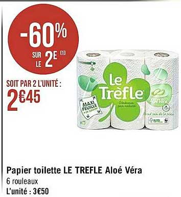 Papier Toilette Le Trèfle Aloé Véra