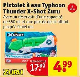 pistolet à eau typhoon thunder x-shot zuru