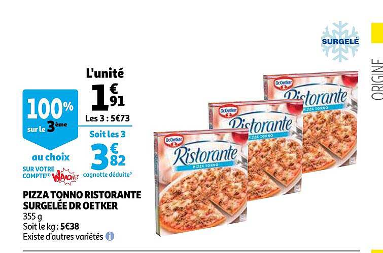pizza tonno ristorante surgelée dr oetker