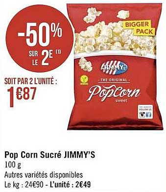 Pop Corn Sucré Jimmy's