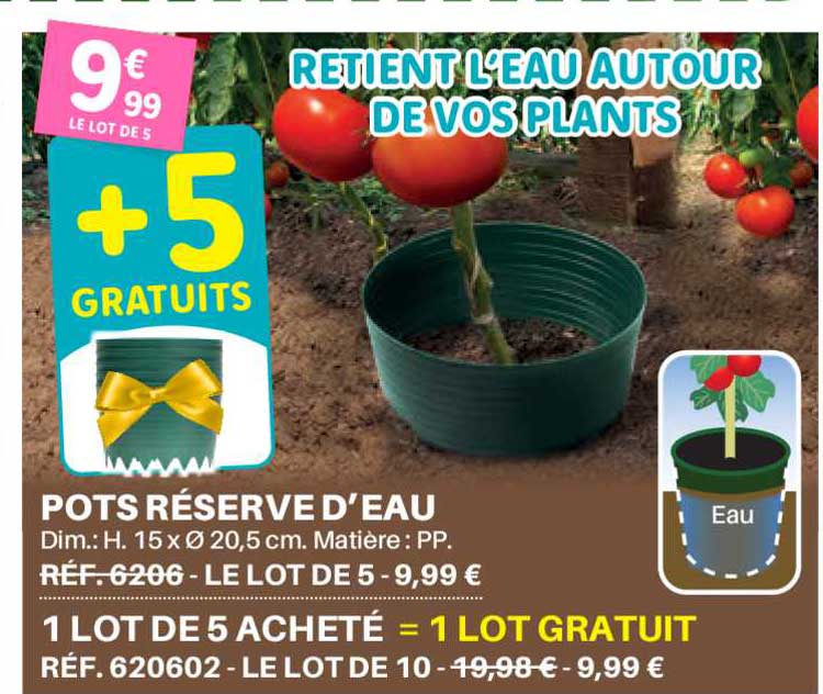 pots réserve d'eau