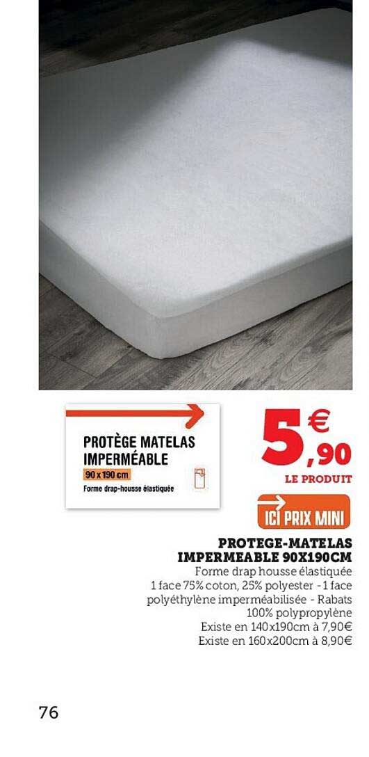 protége-matelas impérméable 90 x 190 cm