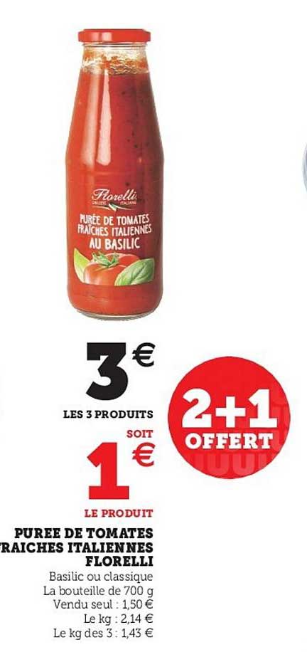 Purée De Tomates Fraîches Italiennes Florelli