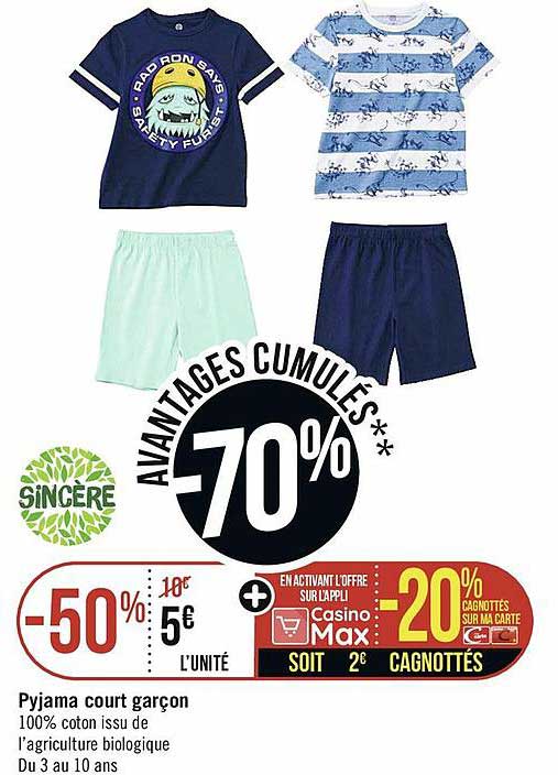 pyjama court garçon sincère