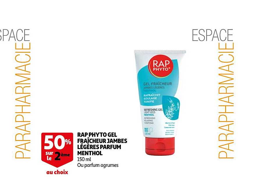 rap phyto gel fraîcheur jambes légères parfum menthol
