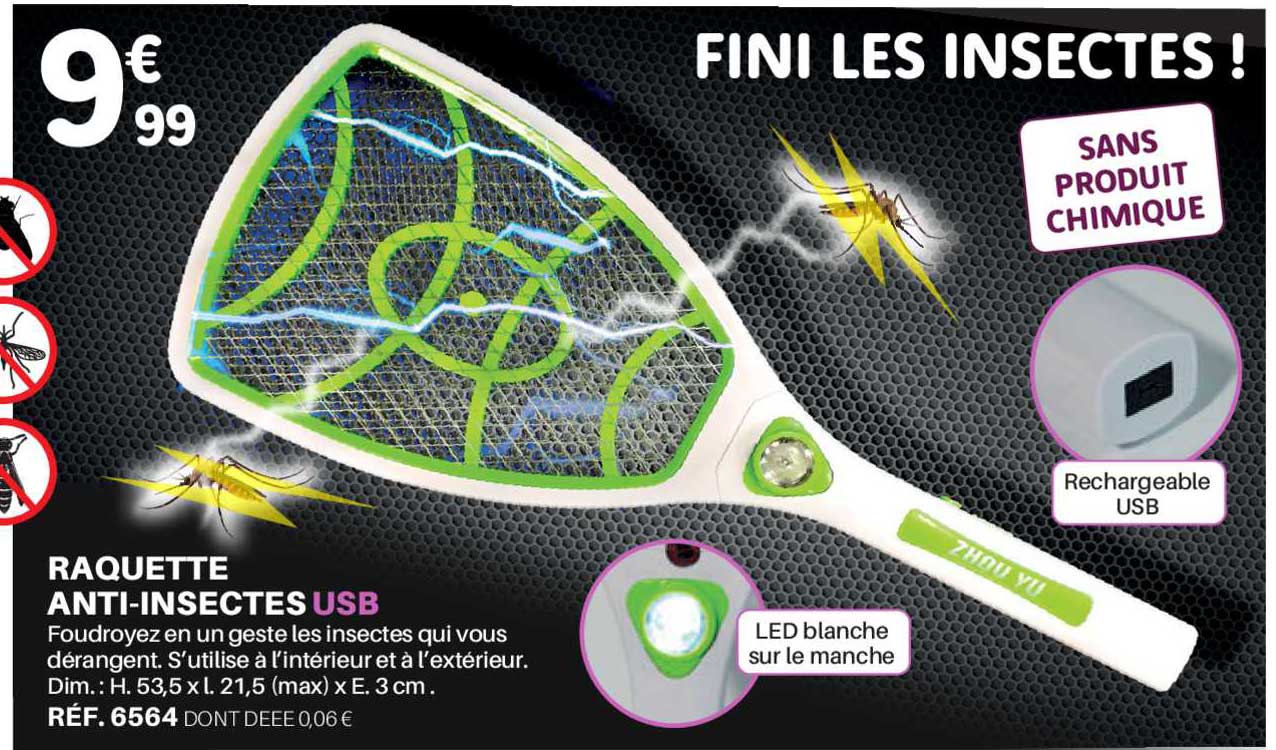 raquette anti-insectes usb