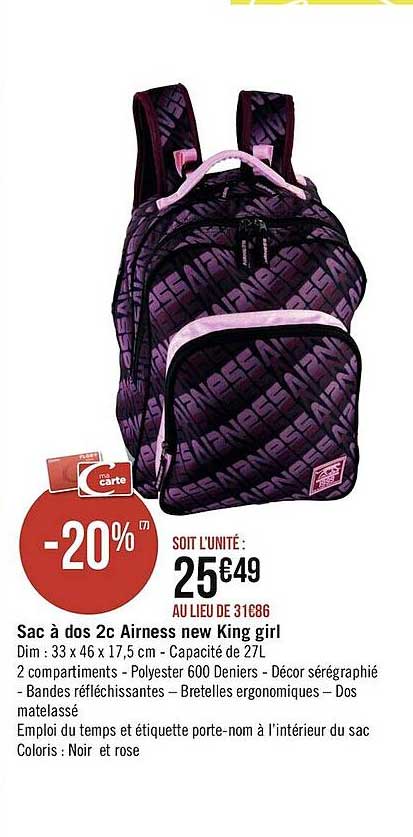 sac à dos 2c airness new king girl