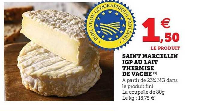 saint marcellin igp au lait thermisé de vache
