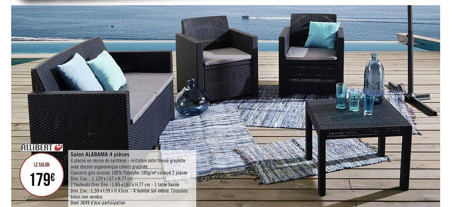 salon alabama 4 pièces allibert