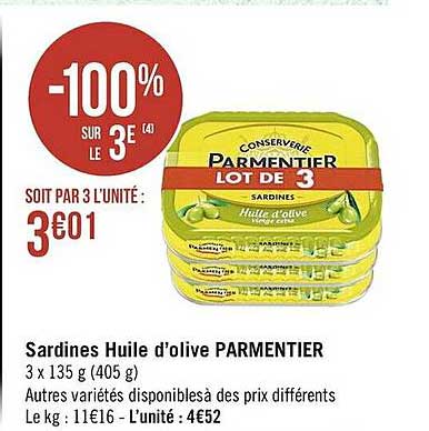 Sardines Huile D'olive Parmentier