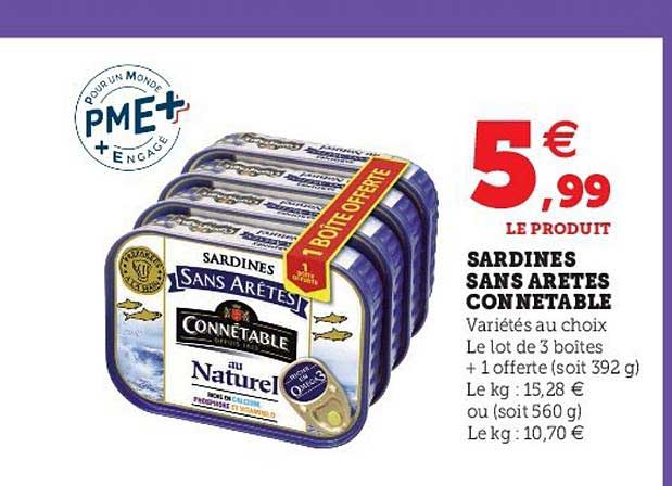 sardines sans arêtes connétable