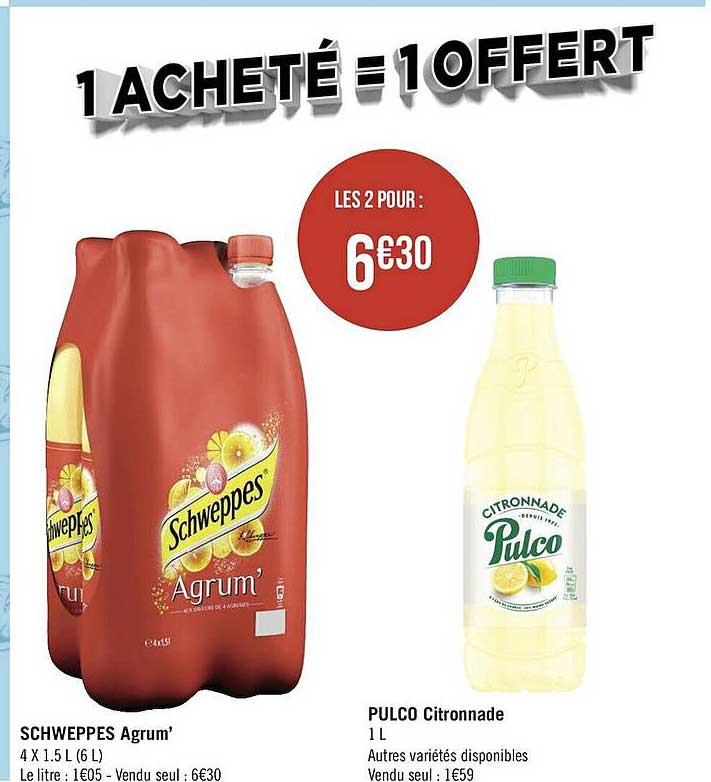 schweppes agrum', pulco citronnade