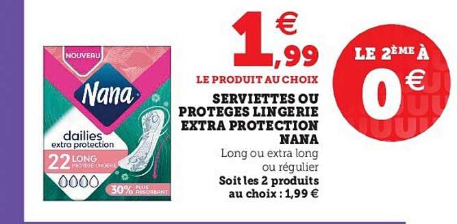 serviettes ou protèges lingerie extra protection nana