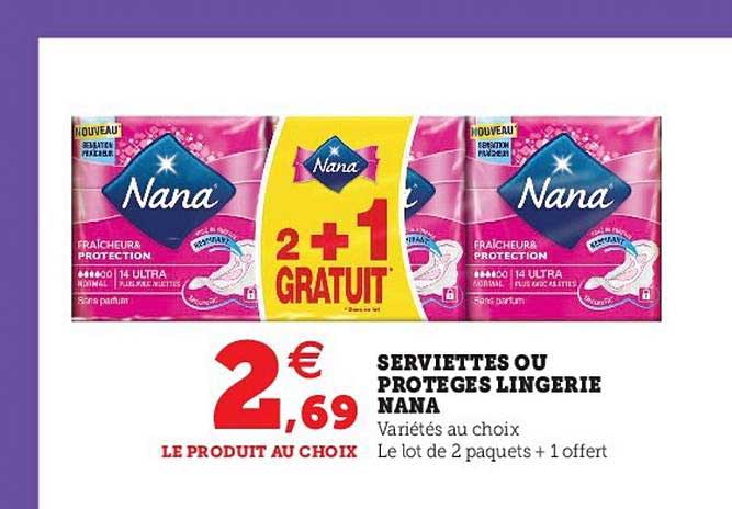 serviettes ou protèges lingerie nana