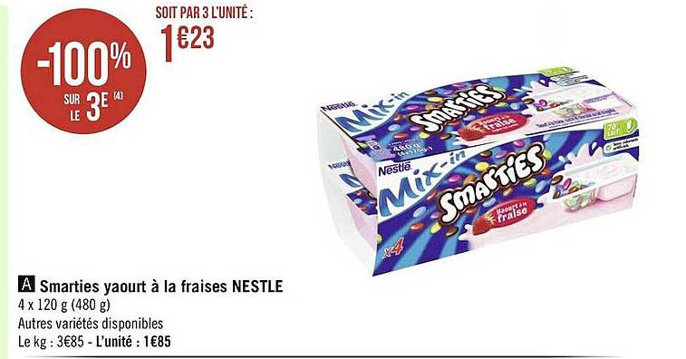 Smarties Yaourt à La Fraises Nestlé