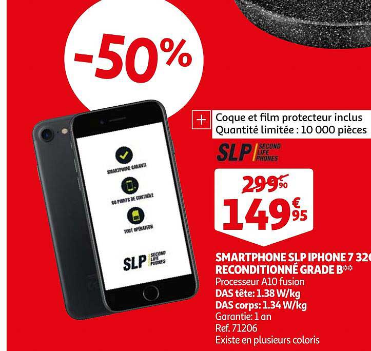 smartphone slp iphone 7 32 go reconditionné grade b