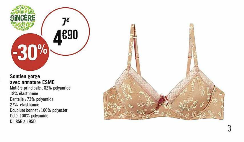 soutien gorge avec armature esme sincère