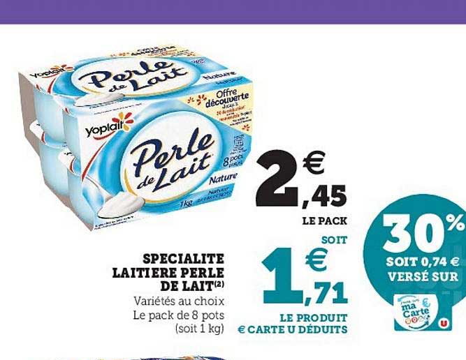 Spécialité Laitière Perle De Lait Yoplait