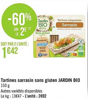 Tartines Sarrasin Sans Gluten Jardin Bio