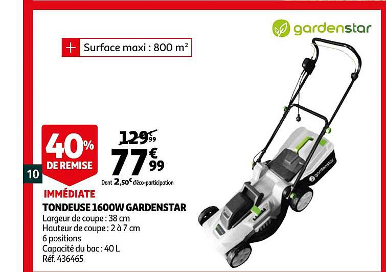 tondeuse 1600w gardenstar