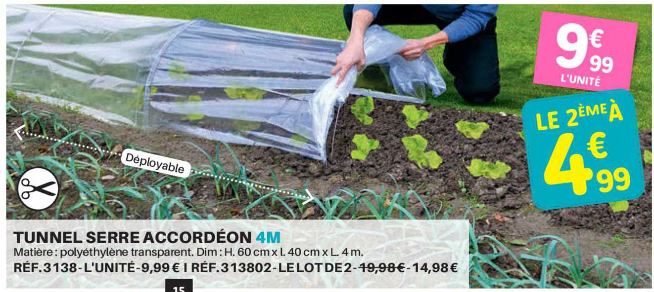 Tunnel Serre Accordéon 4m