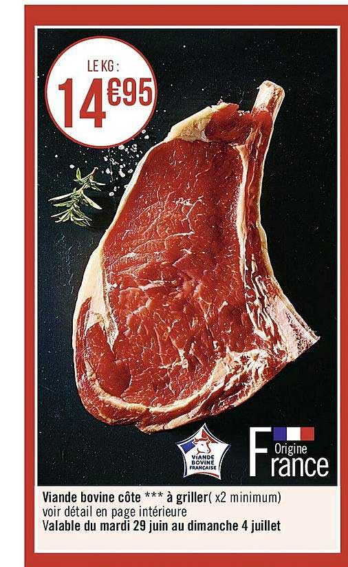 Viande Bovine Côte à Griller