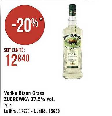 vodka bison grass zubrowka 37,5% vol.