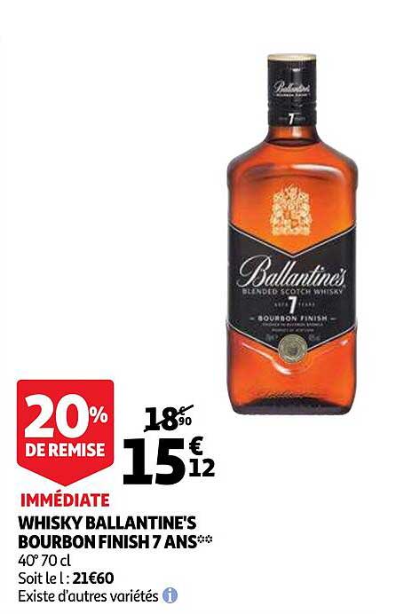 whisky ballantine's bourbon finish 7 ans