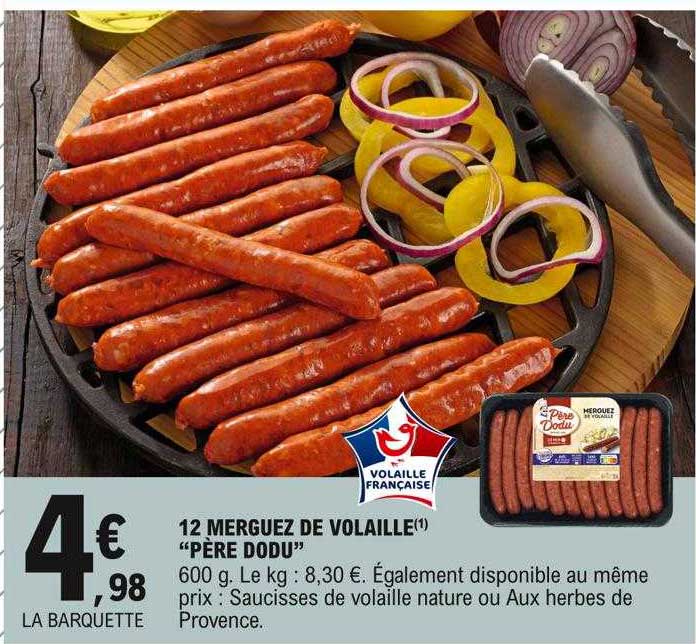 12 merguez de volaille "père dodu"