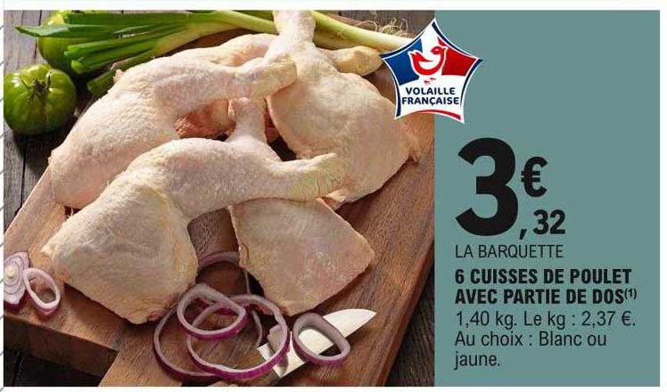 6 cuisses de poulet avec partie de dos