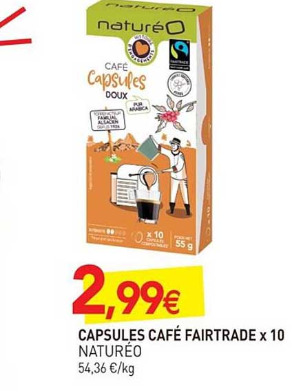 Capsules Café Fairtrade X 10 Naturéo