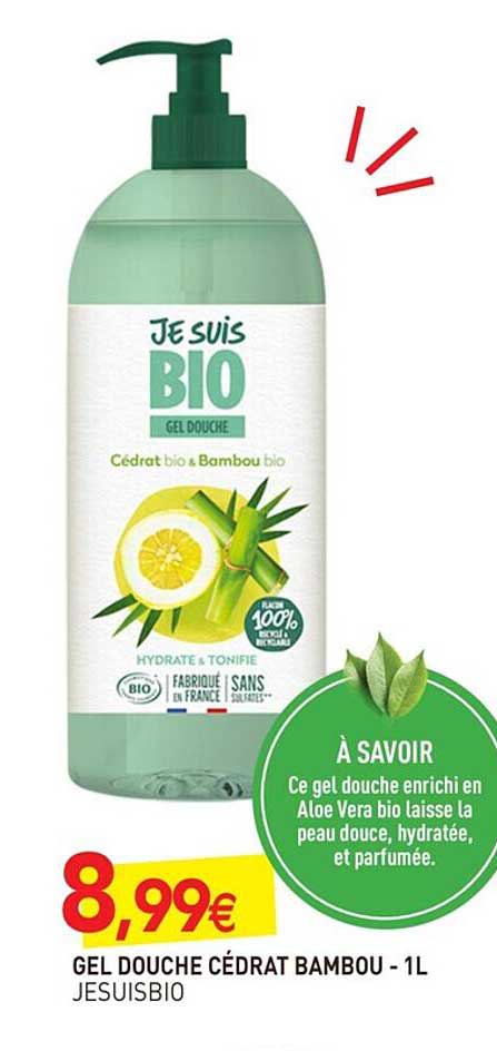 Gel Douche Cédrat Bambou Je Suis Bio