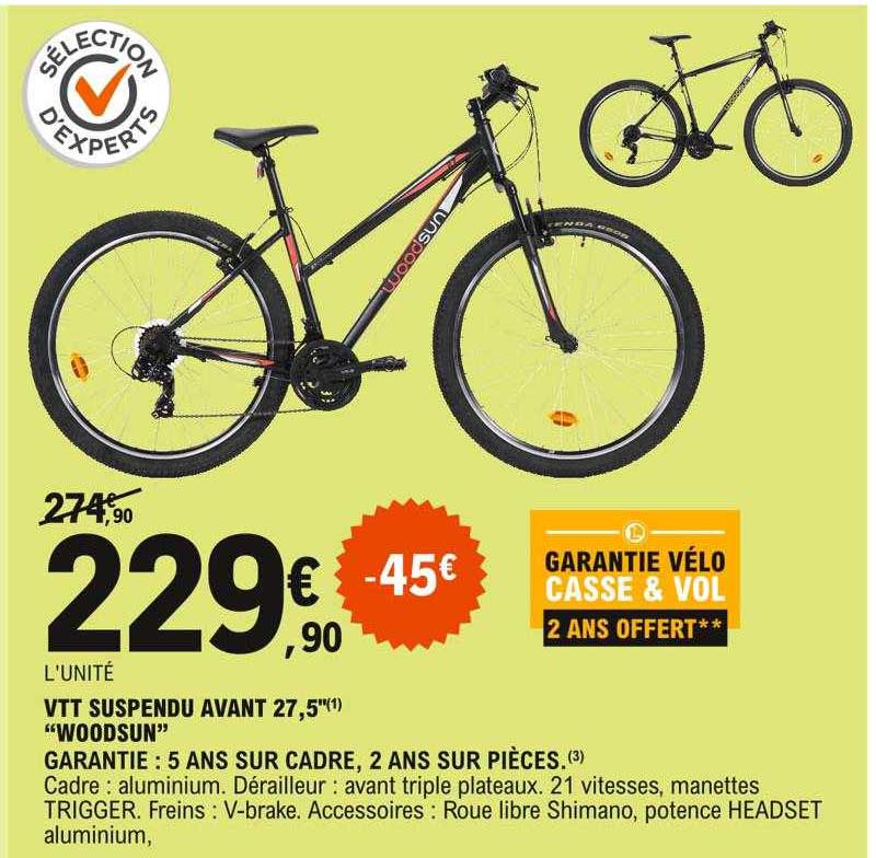 vtt suspendu avant 27,5" "woodsun"