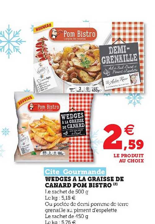 wedges à la graisse de canard pom bistro cité gourmande