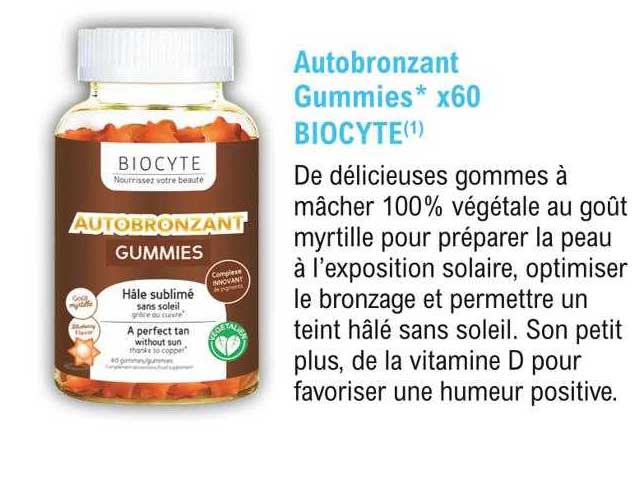 autobronzant gummies x60 biocyte