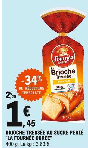 brioche tressée au sucre perlé "la fournée dorée"