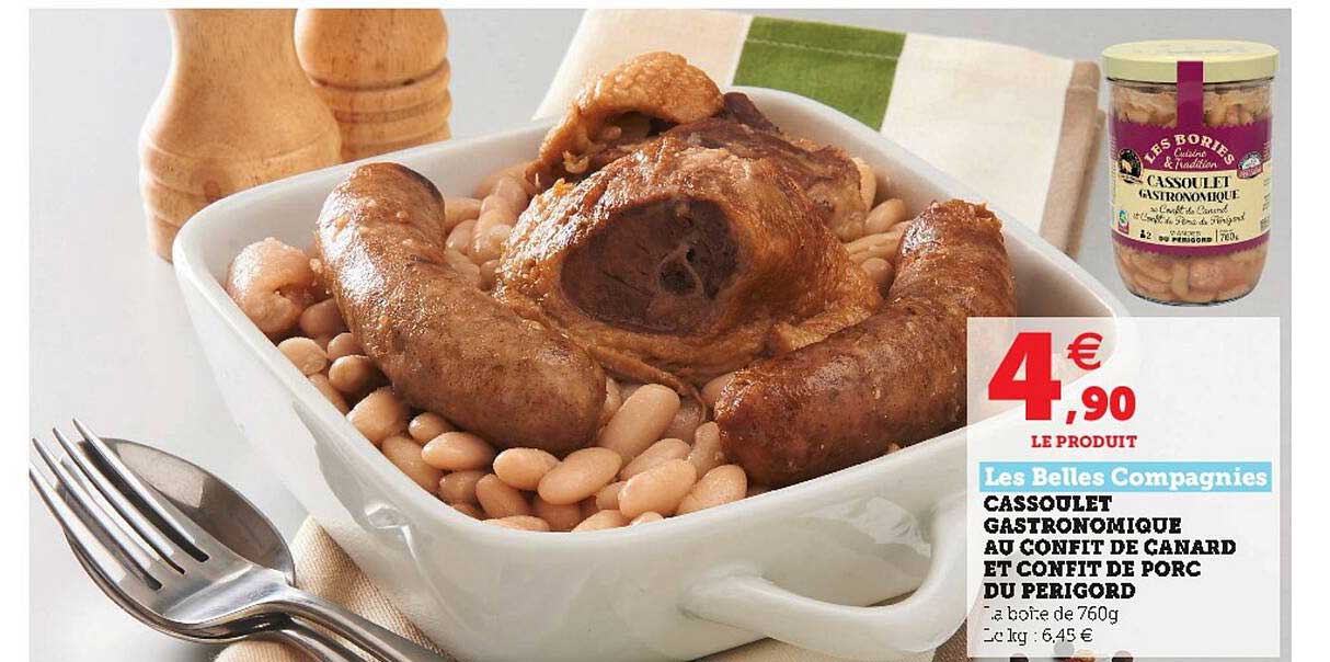 cassoulet gastronomique au confit de canard et confit de porc du perigord les belles compagnies