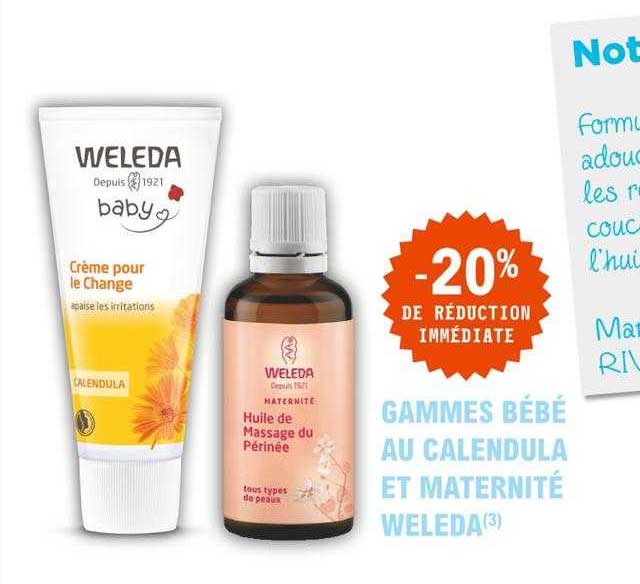 gammes bébé au calendula et maternité weleda