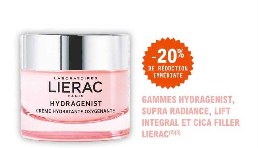 gammes hydragenist, supra radiance, lift intégral et cica filler lierac