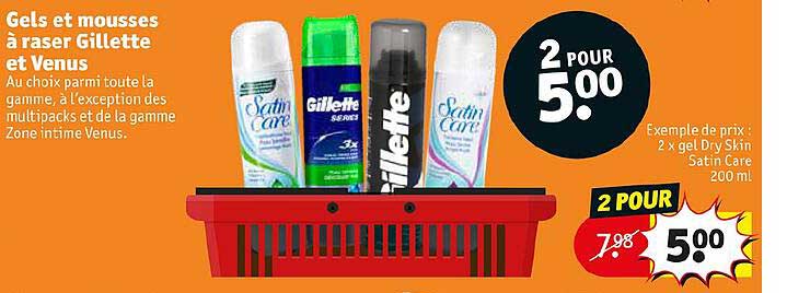 gels et mousses à raser gillette et venus