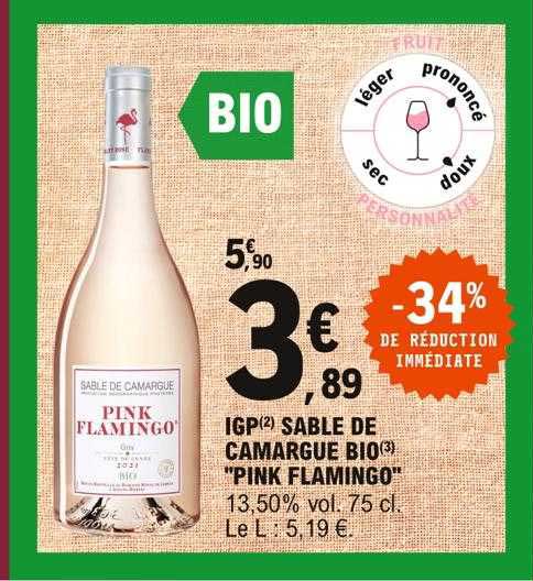 igp sable de camargue bio "pink flamingo"