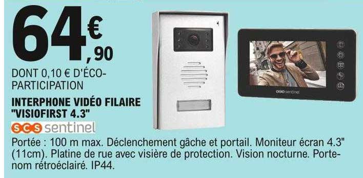 interphone vidéo filaire "visiofirst 4.3"
