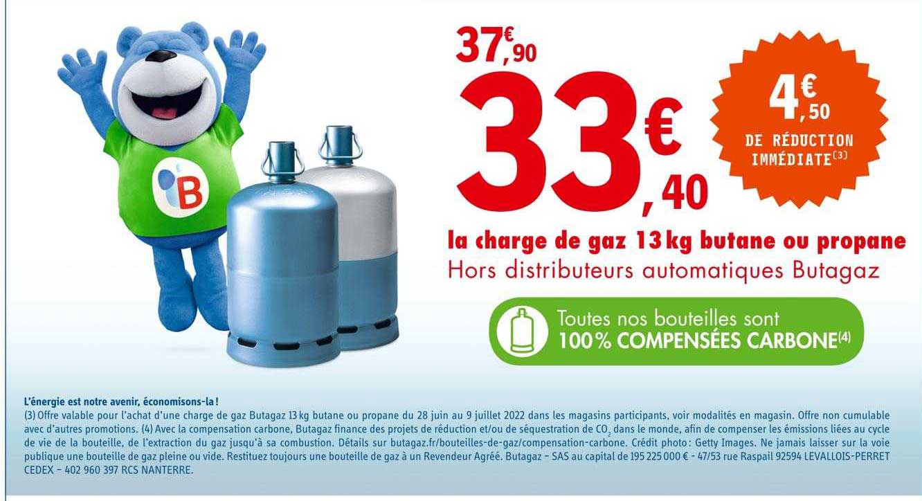 la charge de gaz 13 kg butane ou propane