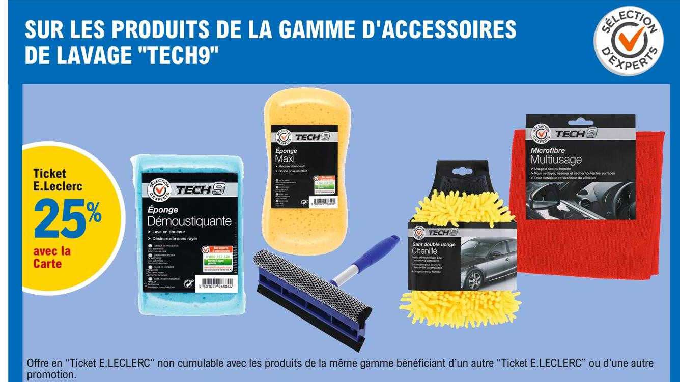 la gamme d'accessoires de lavage "tech9"