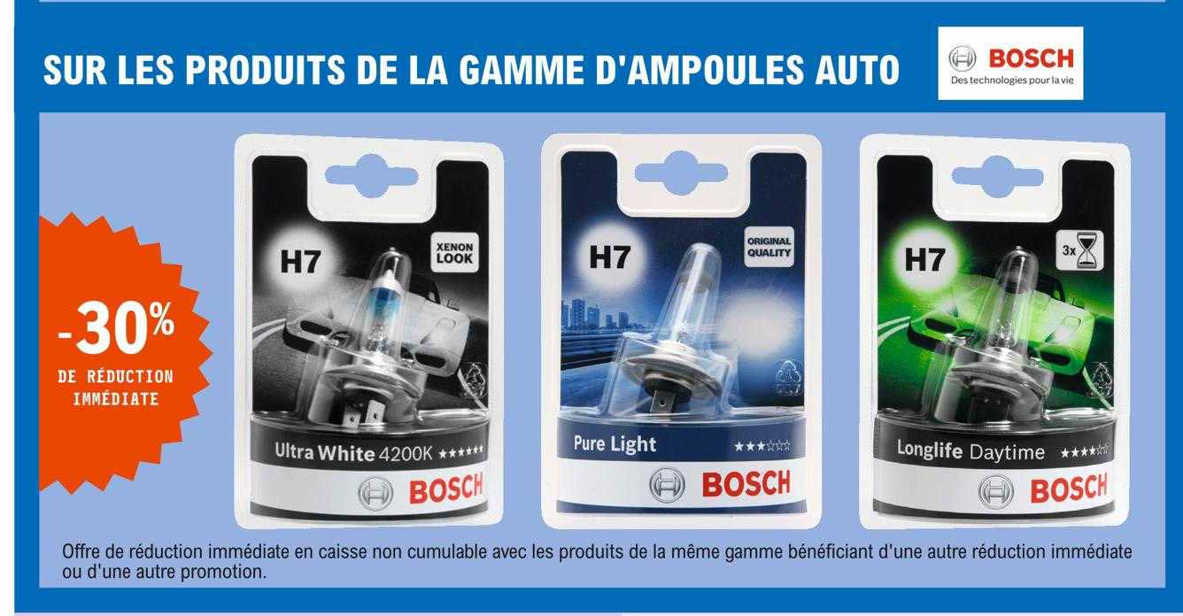 la gamme d'ampoules auto bosch