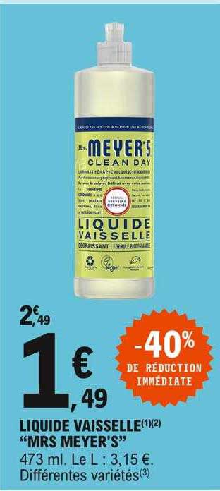 liquide vaisselle "mrs meyer's"