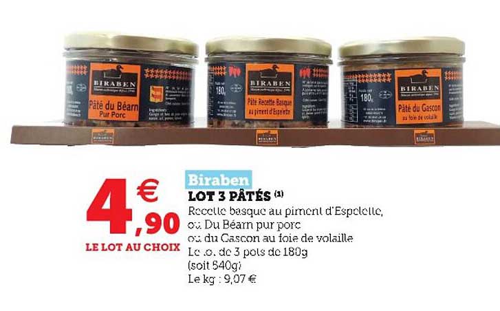 lot 3 pâtés biraben