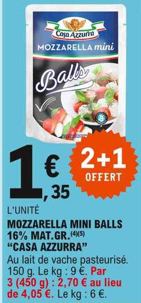 mozzarella mini balls 16% mat.gr. "casa azzurra"
