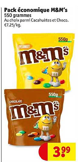 pack économiques m&m's