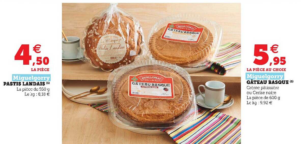 pastis landais miguelgorry, gâteau basque miguelgorry